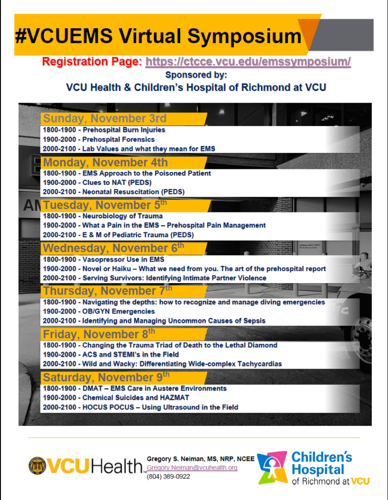 2024 VCUEMS Symposium schedule